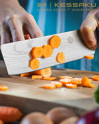 Kessaku 7-Inch Nakiri Vegetable Cleaver Knife - Samurai Series - 7Cr17MoV Steel - Fresh Stock Dated December 2025