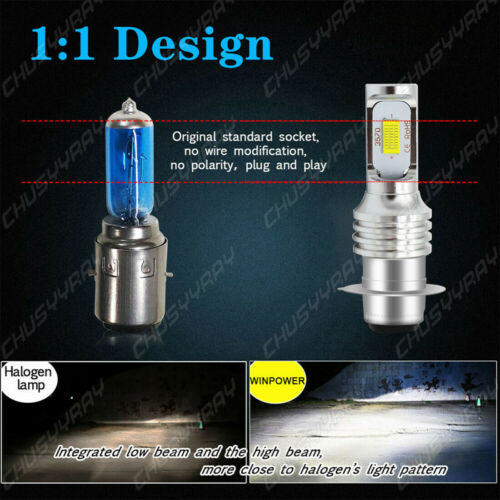 2x Bright LED Headlight Bulb High/Low For Honda ATV 12V 45/45W P15D-3; headlamp - Fresh Stock Dated February 2026
