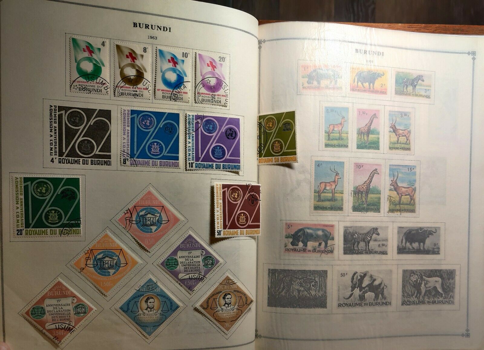 1962 to late 1970's Burundi Nice Collection in Hard Cover Album over 300 stamps. - Fresh Stock Dated December 2025