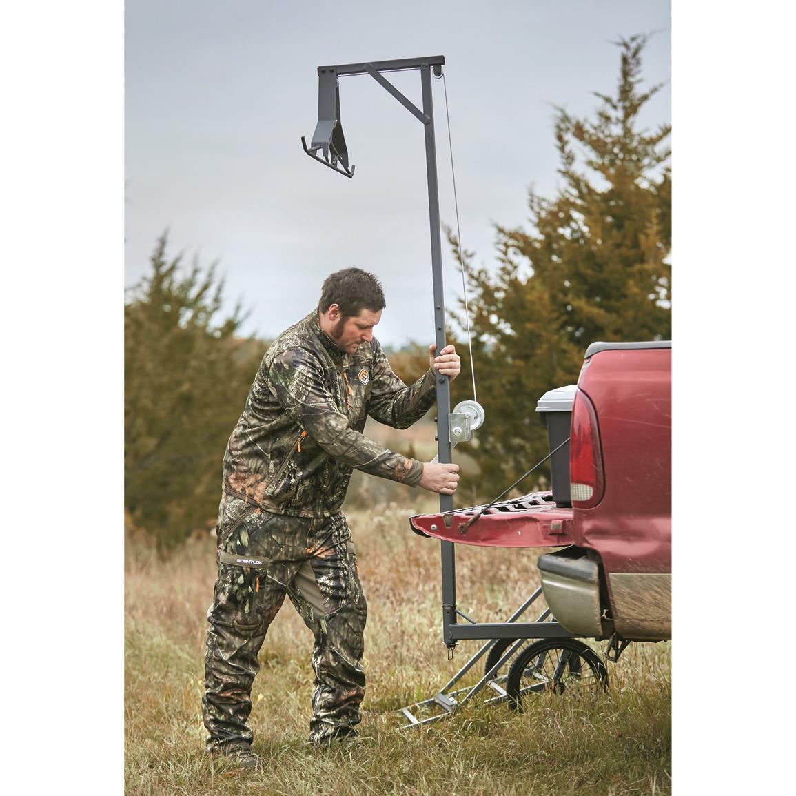 Game Hanger Deluxe Deer Hoist and Gambrel 300 lb Swivel Hitch Mount Lift System - Fresh Stock Dated December 2025