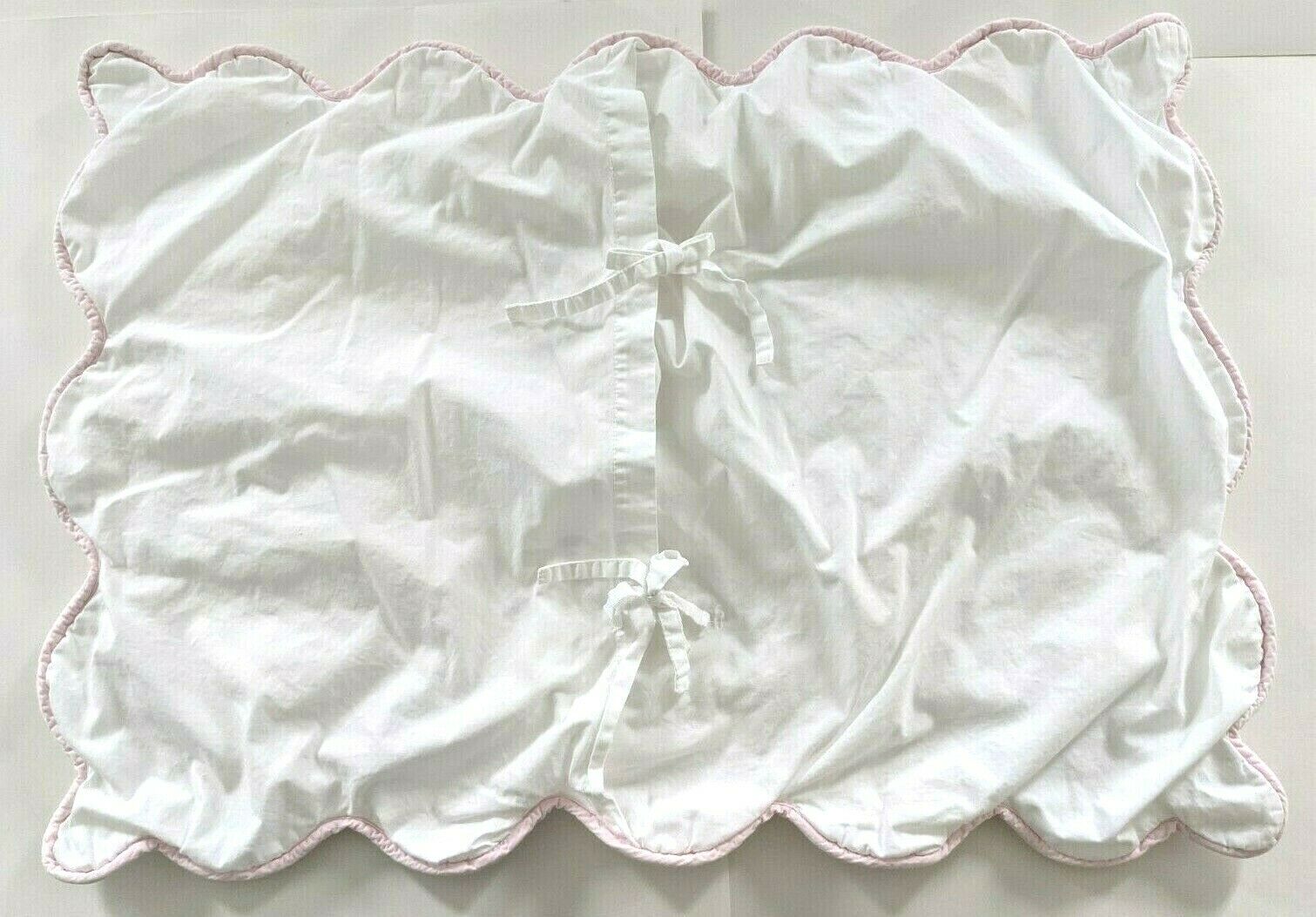 Pottery Barn Kids Quilted Pillow Sham Pink Applique Flowers 20 x 27in Cotton - Fresh Stock Dated December 2025