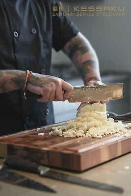 Kessaku 7-Inch Nakiri Vegetable Cleaver Knife - Samurai Series - 7Cr17MoV Steel - Fresh Stock Dated December 2025