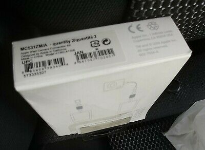 Apple iPad Camera Connection Kit SD Reader MC531ZM/A Authentic A1362 A1358 NEW - Fresh Stock Dated February 2026