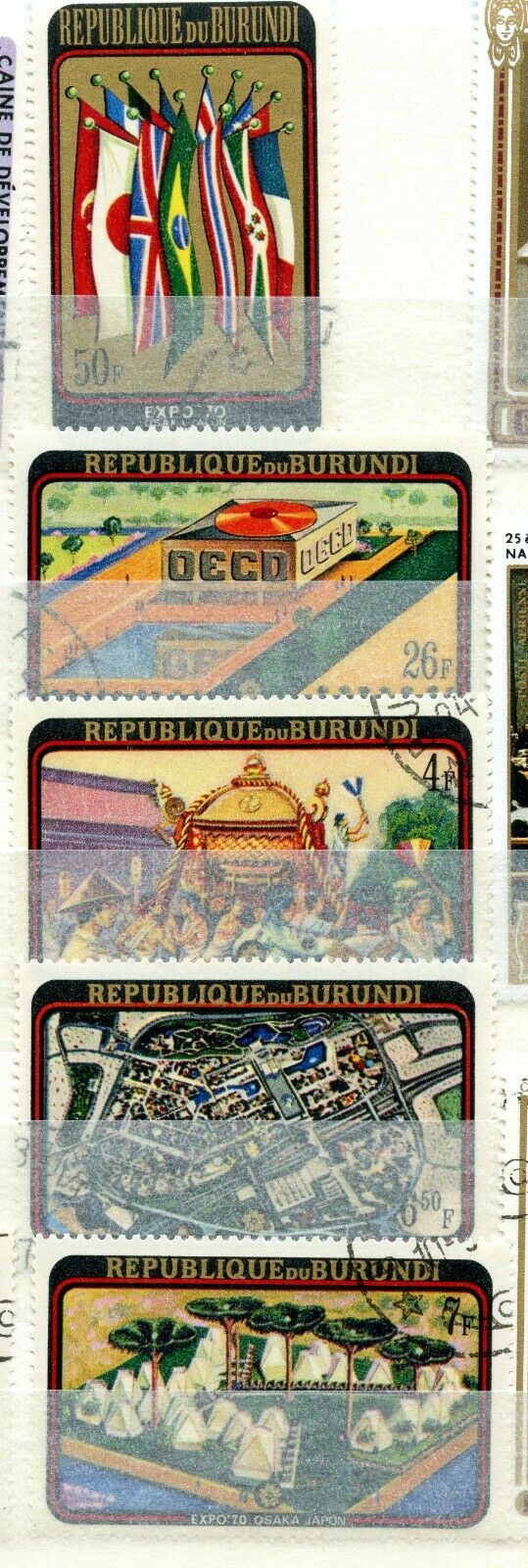 6 Burundi Mint Hinged Used Hinged - Fresh Stock Dated December 2025