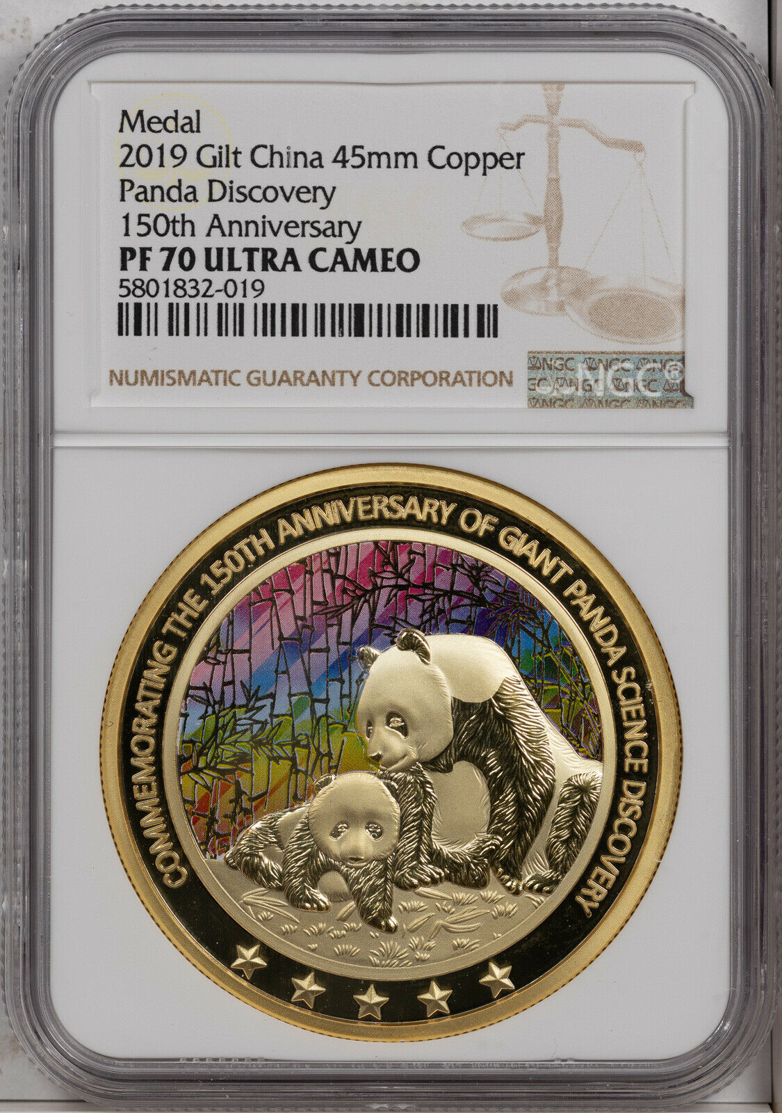 2019 GILT CHINA PANDA DISCOVERY 150TH ANNIV. NGC PF70 ULTRA CAM FINEST KNOWN - Fresh Stock Dated February 2026