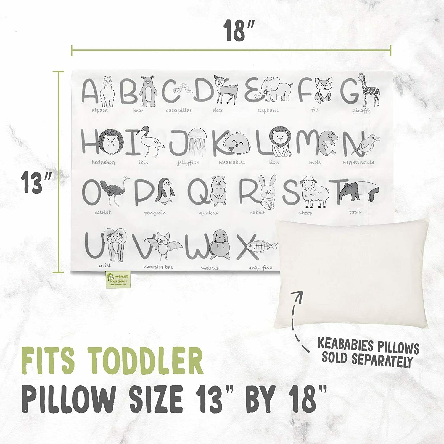 Toddler Pillowcase For 13X18 Pillow - Organic Toddler Pillow Case for Girl, Boy - Fresh Stock Dated December 2025