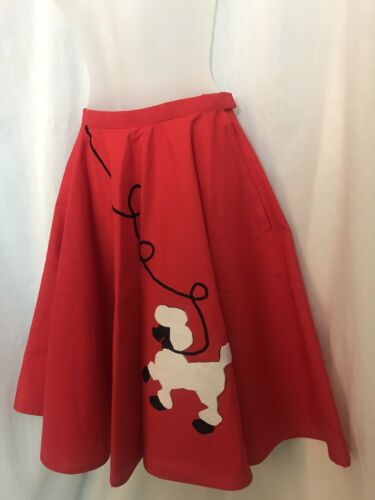 50's Women’s Retro poodle Swing skirt Red XS - Fresh Stock Dated February 2026