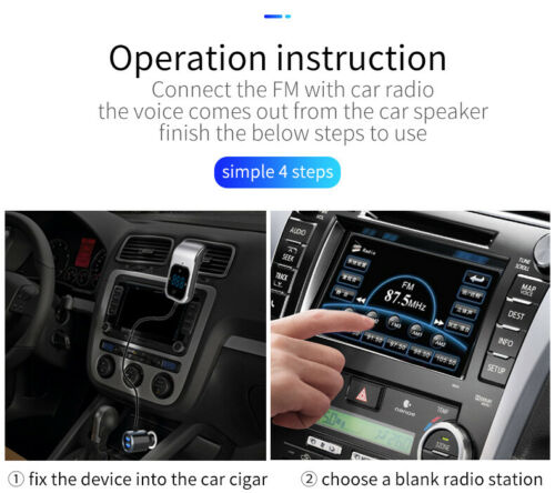 Car Bluetooth Receiver FM Transmitter Dual USB Car Charger Cigarette Lighter E11 - Fresh Stock Dated February 2026