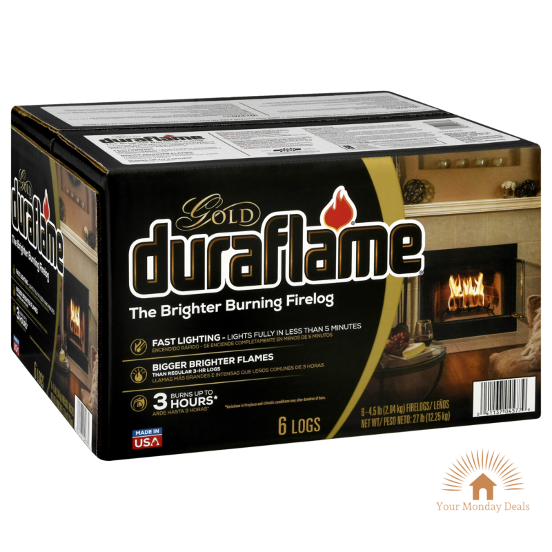 4.5 Lb Firelogs 6 Pack Case 3 Hour Burn Ultra Premium Fireplace Fuel Firewood - Fresh Stock Dated December 2025