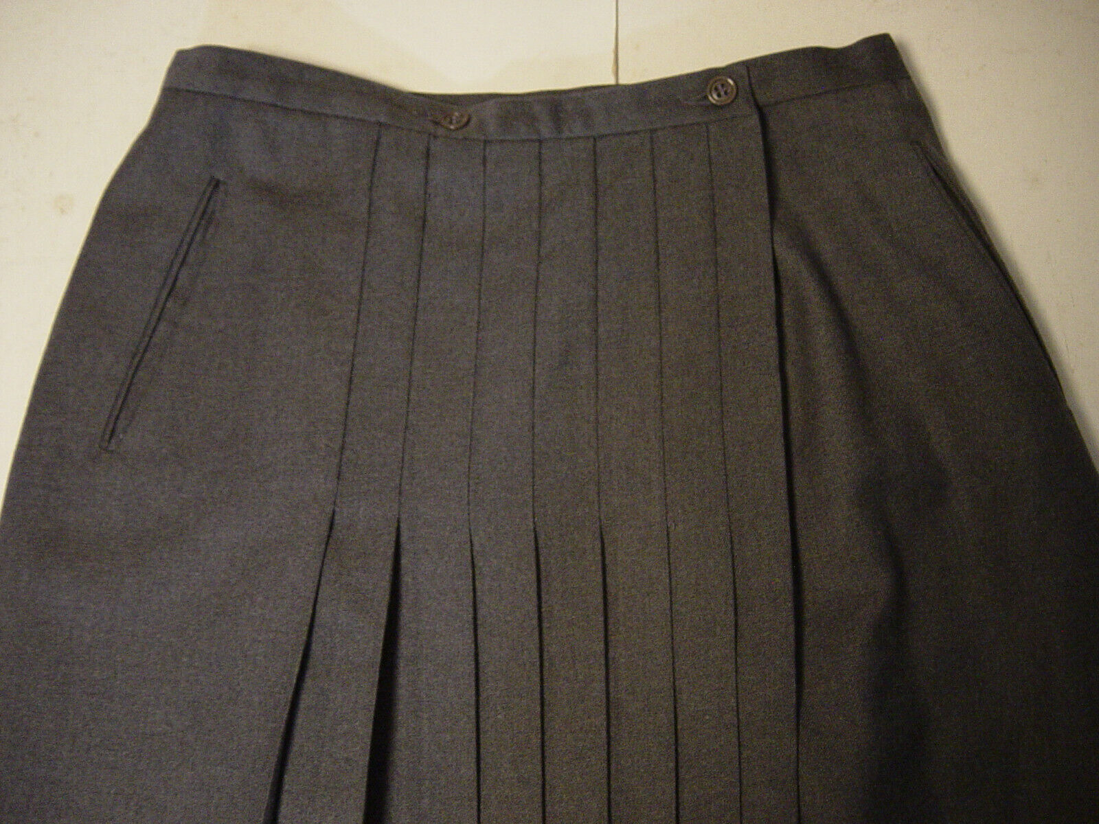 Harve Benard Womens Wrap Skirt Gray Wool 14 Pleated Lined Pockets Long Midi Vtg - Fresh Stock Dated March 2026
