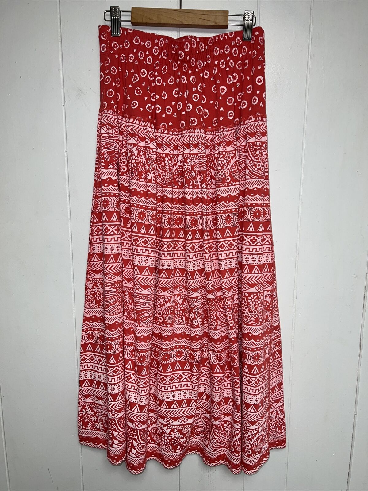 Carole Little Sport Vintage Red White Printed Midi Skirt Size M - Fresh Stock Dated March 2026