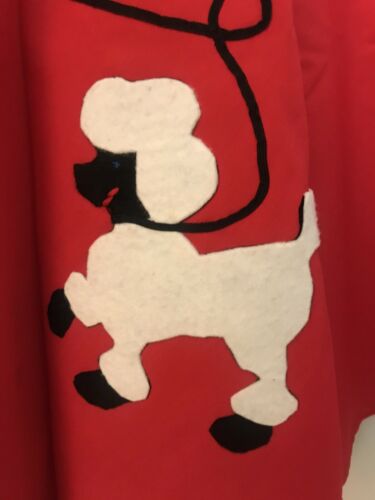 50's Women’s Retro poodle Swing skirt Red XS - Fresh Stock Dated February 2026