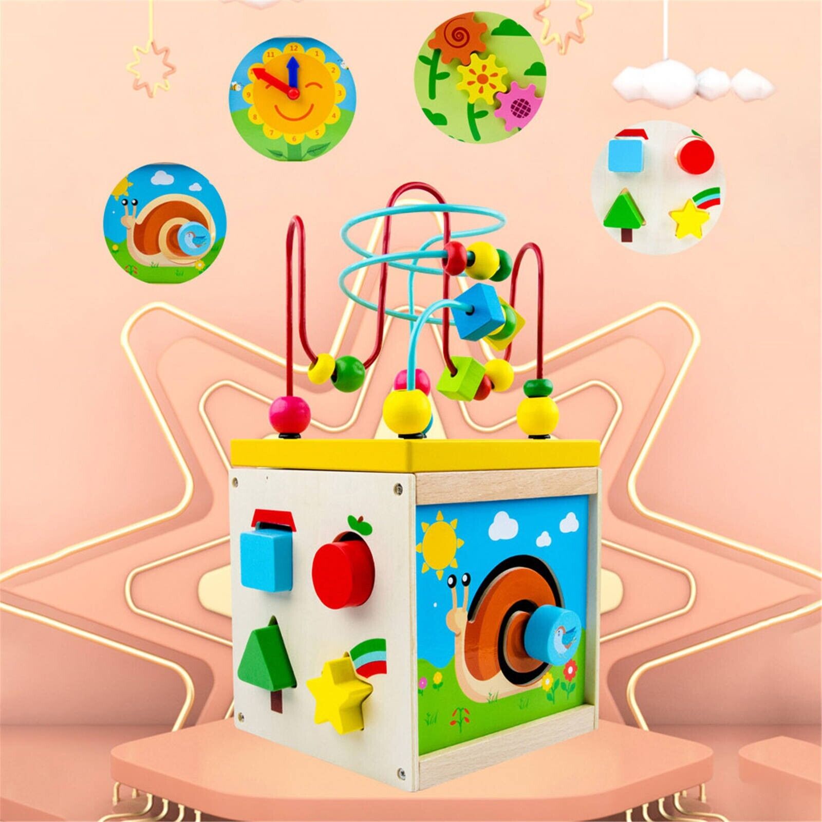 Four Sided Multifunctional Jewelry Box Baby Beading  Baby And Child Wooden - Fresh Stock Dated February 2026