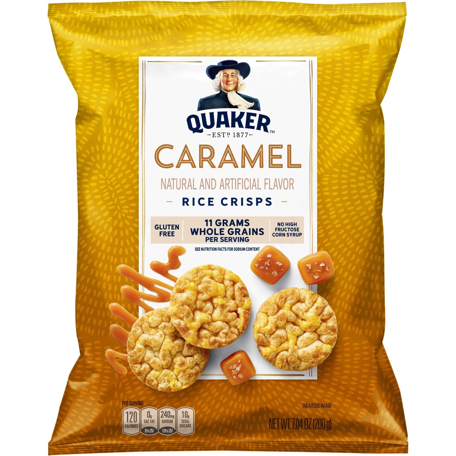 Quaker Rice Crisps Caramel Corn 7.04 Oz Bag 12X - Fresh Stock Dated December 2025