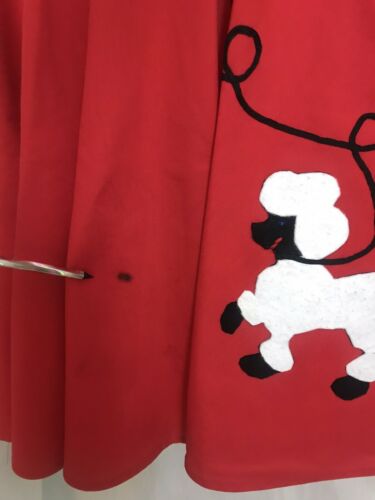 50's Women’s Retro poodle Swing skirt Red XS - Fresh Stock Dated February 2026