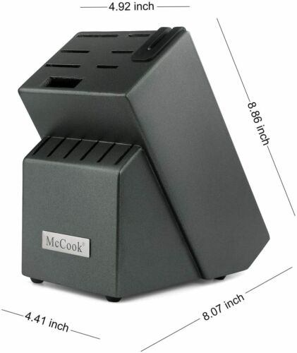 McCook 14-Piece Full Tang Kitchen Cutlery Knife Block Set Built-in Sharpener - Fresh Stock Dated December 2025