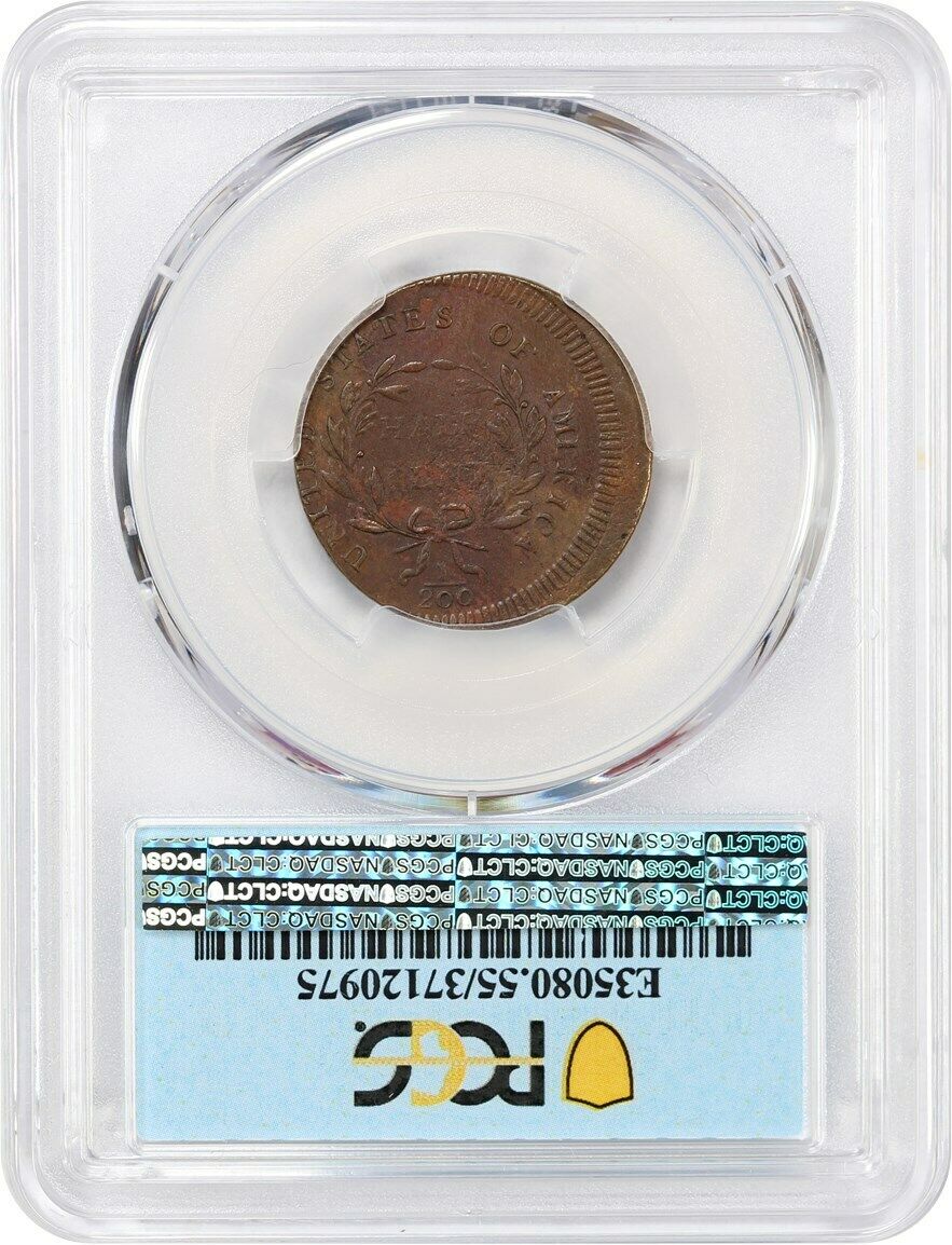 1795 PE, Punc Date 1/2c PCGS AU55 (C-4, Struck 5% Off Center) ex: D.L. Hansen - Fresh Stock Dated February 2026