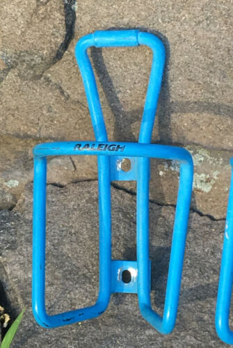 Pair RARE Vintage RALEIGH Alloy SKY BLUE Water Bottle Cages PORTE-BIDON - Fresh Stock Dated December 2025