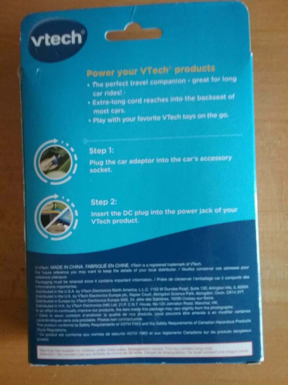 VTech Plug In Car Power Adaptor Compatible With All VTech Products NIB - Fresh Stock Dated February 2026
