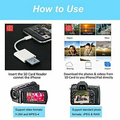 SD Card Reader for iPad iPhone11 XS XR 8 Camera Memory Card Adapter - Fresh Stock Dated December 2025