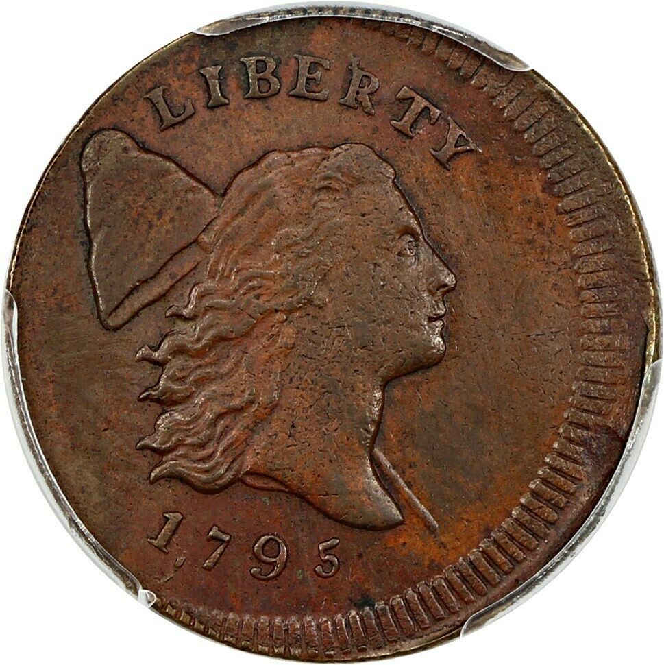 1795 PE, Punc Date 1/2c PCGS AU55 (C-4, Struck 5% Off Center) ex: D.L. Hansen - Fresh Stock Dated February 2026