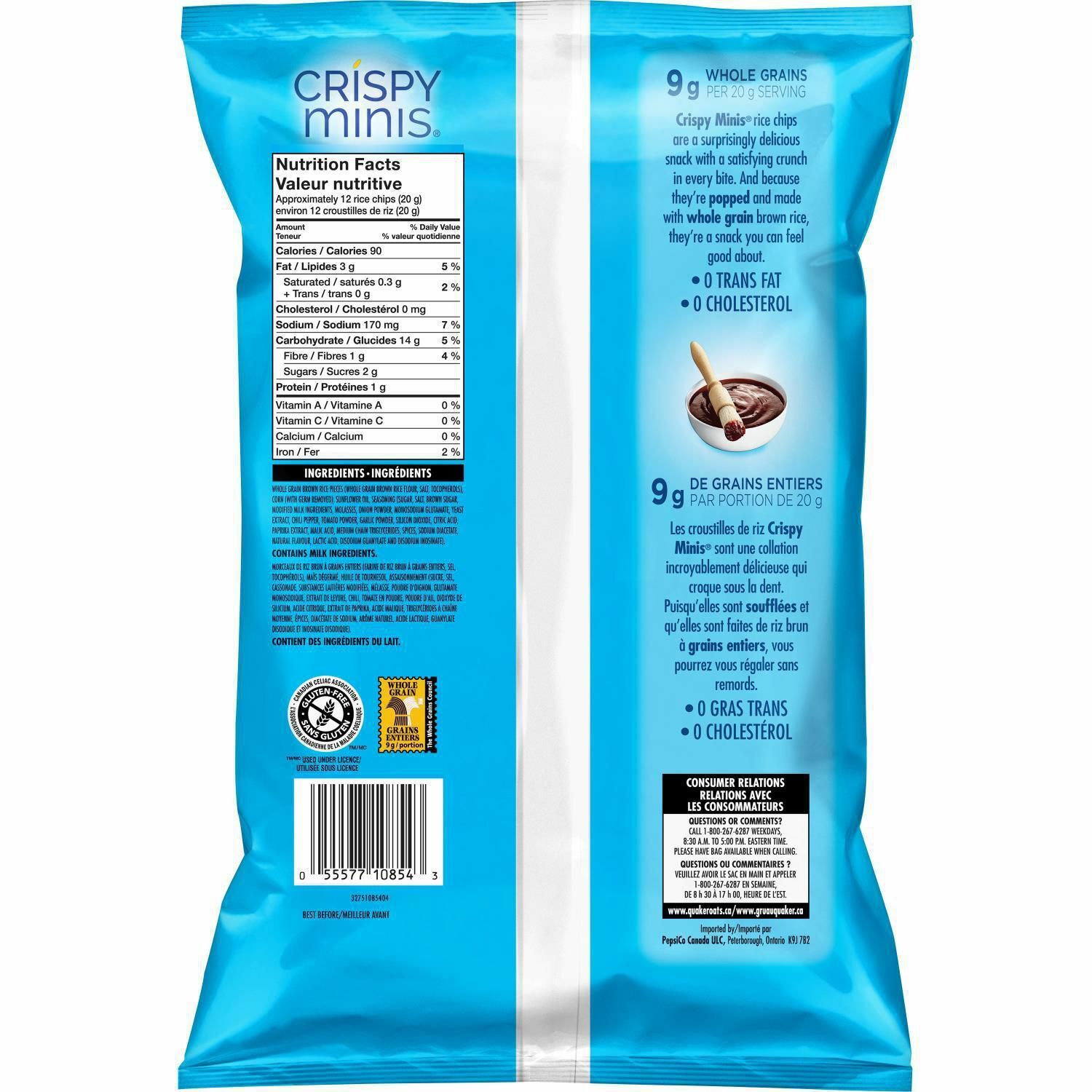 10 X Quaker Crispy Minis Gluten-Free BBQ Rice Chips 100g Each - Free Shipping - Fresh Stock Dated February 2026