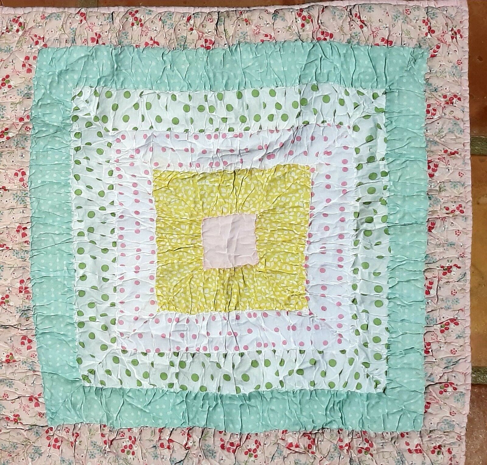 Pottery Barn Kids Quilted PILLOW SHAMS Polka Dot - Pink Yellow Blue - A PAIR - Fresh Stock Dated December 2025