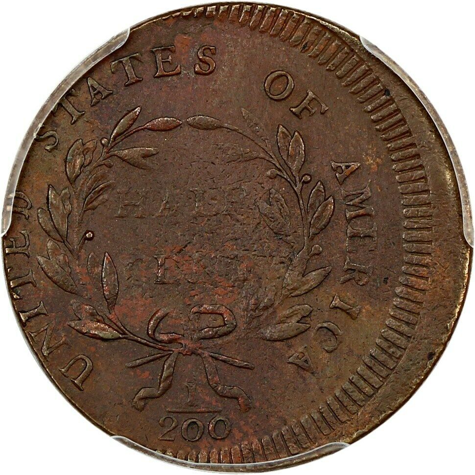 1795 PE, Punc Date 1/2c PCGS AU55 (C-4, Struck 5% Off Center) ex: D.L. Hansen - Fresh Stock Dated February 2026