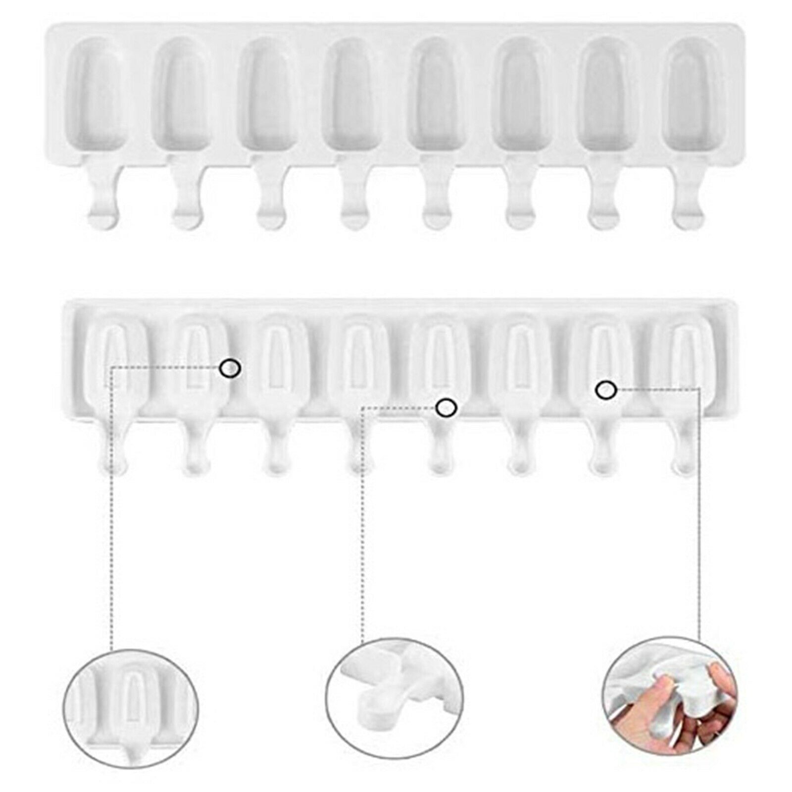 8 Freezer Ice Pop Maker Mold Popsicle Dessert Ice Cream Cake Frozen Pops Treats - Fresh Stock Dated February 2026