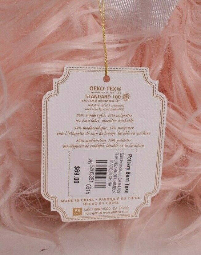 Pottery Barn Teen Lounge around pillow cover, Himalayan blush, fur-rific faux - Fresh Stock Dated January 2026