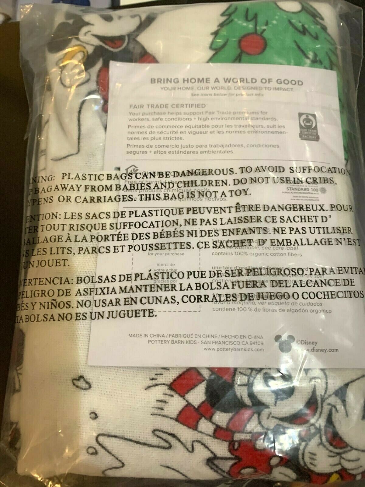 Pottery Barn Mickey Mouse PILLOW case cover holiday Christmas Minnie disney gift - Fresh Stock Dated December 2025