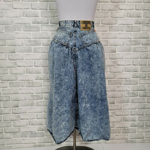 Vintage 80s 90s Jordache Acid Washed High Waist Denim Midi Aline Skirt Western - Fresh Stock Dated December 2025