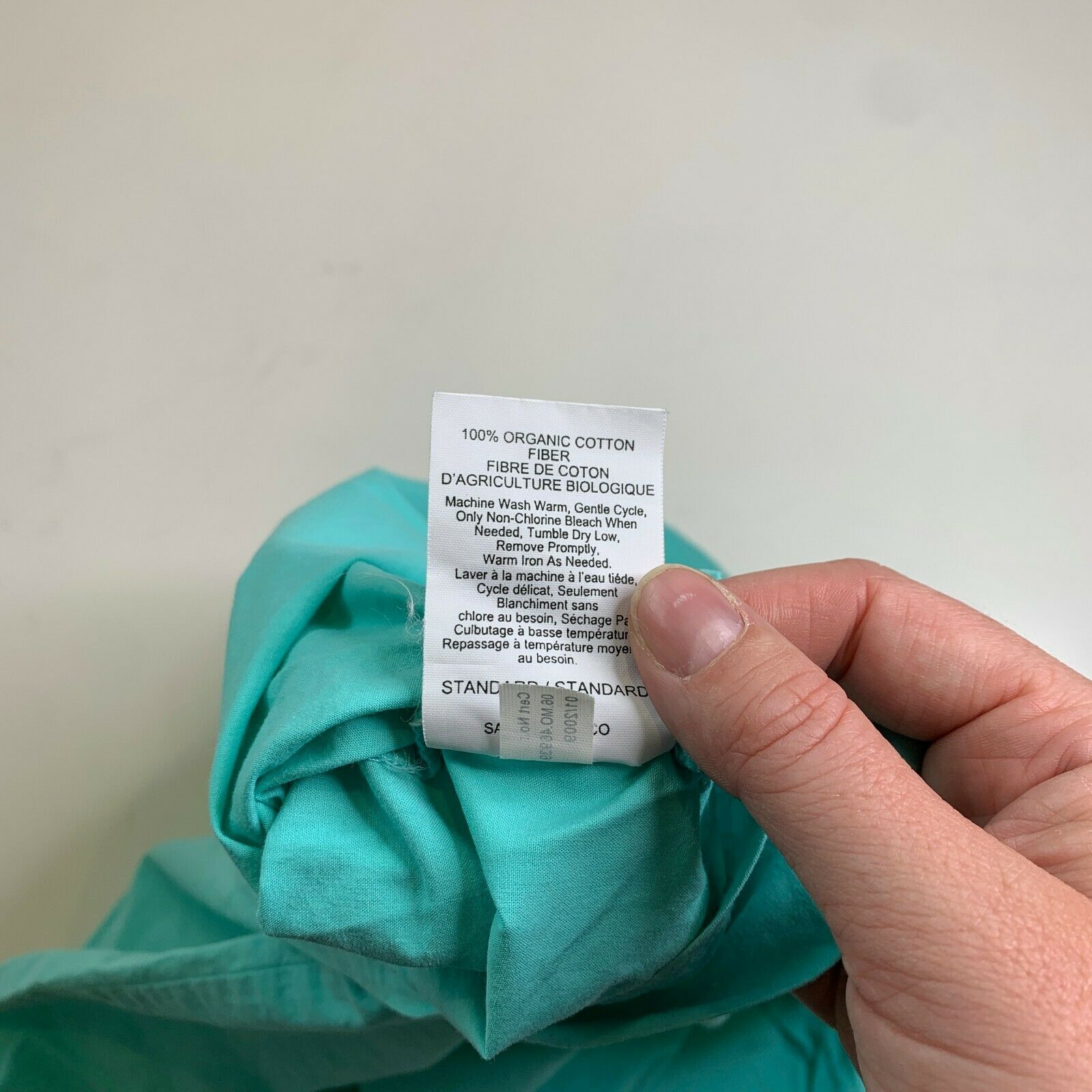 Pottery Barn PB Teen Pillow Case Color Green Standard Size 1 100% cotton - Fresh Stock Dated December 2025