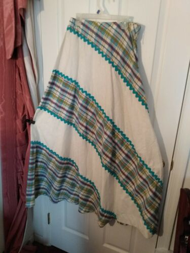 RARE JO HARDIN ORIGINAL DALLAS LONG MAXI SKIRT EYELET LACE SEERSUCKER SZ 12 60s - Fresh Stock Dated February 2026