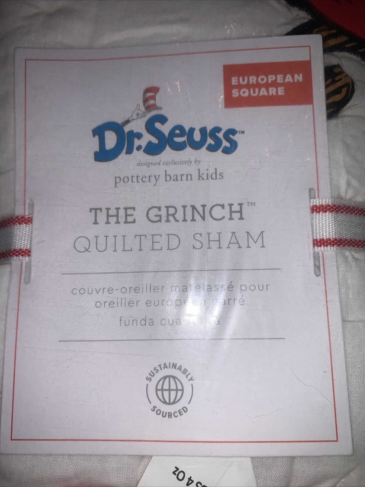 Pottery Barn Dr Seuss The Grinch Euro Sham - Fresh Stock Dated February 2026