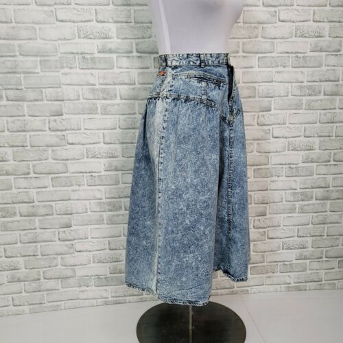 Vintage 80s 90s Jordache Acid Washed High Waist Denim Midi Aline Skirt Western - Fresh Stock Dated December 2025