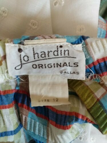 RARE JO HARDIN ORIGINAL DALLAS LONG MAXI SKIRT EYELET LACE SEERSUCKER SZ 12 60s - Fresh Stock Dated February 2026
