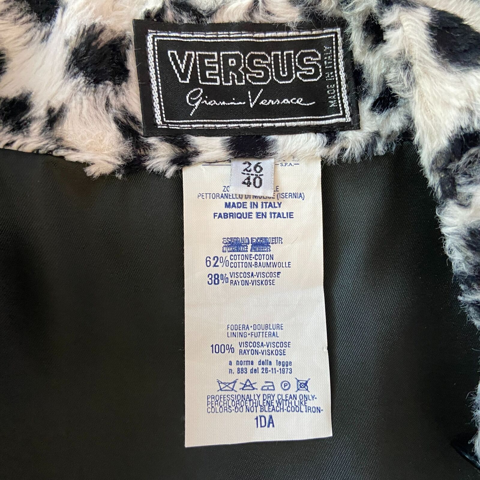 RARE Vintage Versus Gianni Versace Furry Animal Print Pencil Skirt Womens 4 - Fresh Stock Dated March 2026