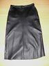 Vintage 1980`s Black Leather Mid Calf Length Straight Cut Skirt - Fresh Stock Dated February 2026