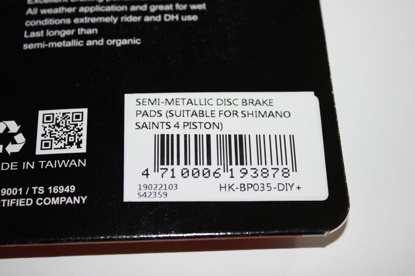 Semi-Metallic Bicycle Disc Brake Pads Shimano Saints 4 Piston MTB Free Shipping! - Fresh Stock Dated February 2026