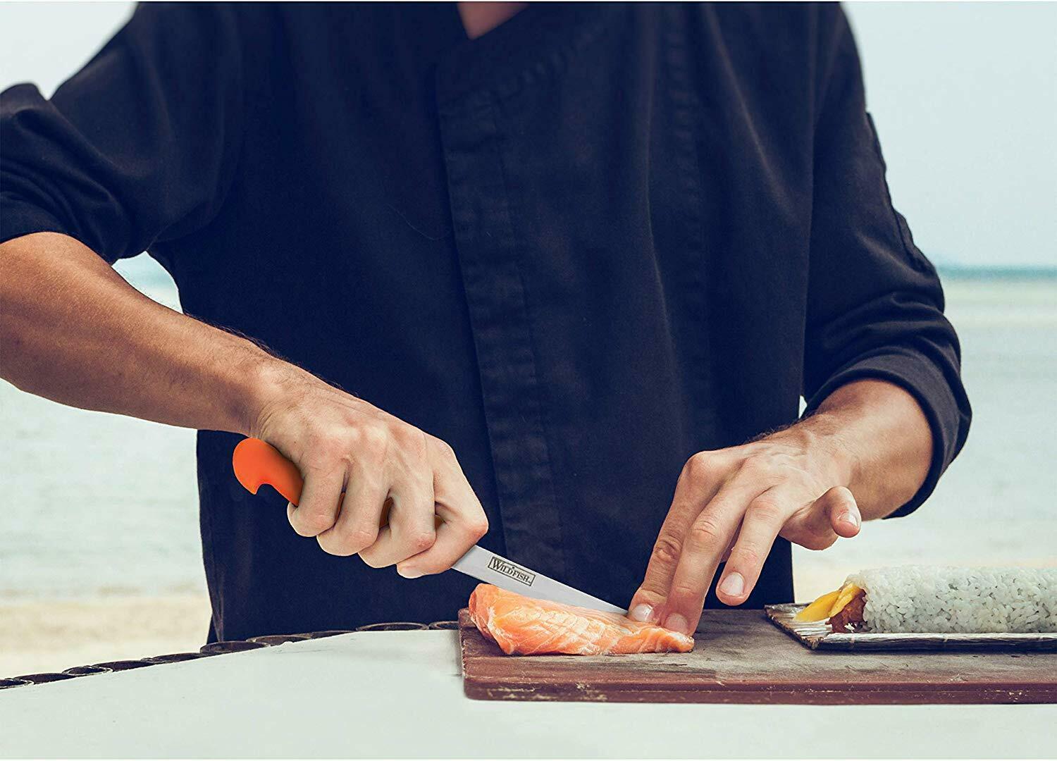 2pc FISH KNIFE SET Fishing Fillet Knives Bait Tackle Stainless Steel Fixed Blade - Fresh Stock Dated December 2025