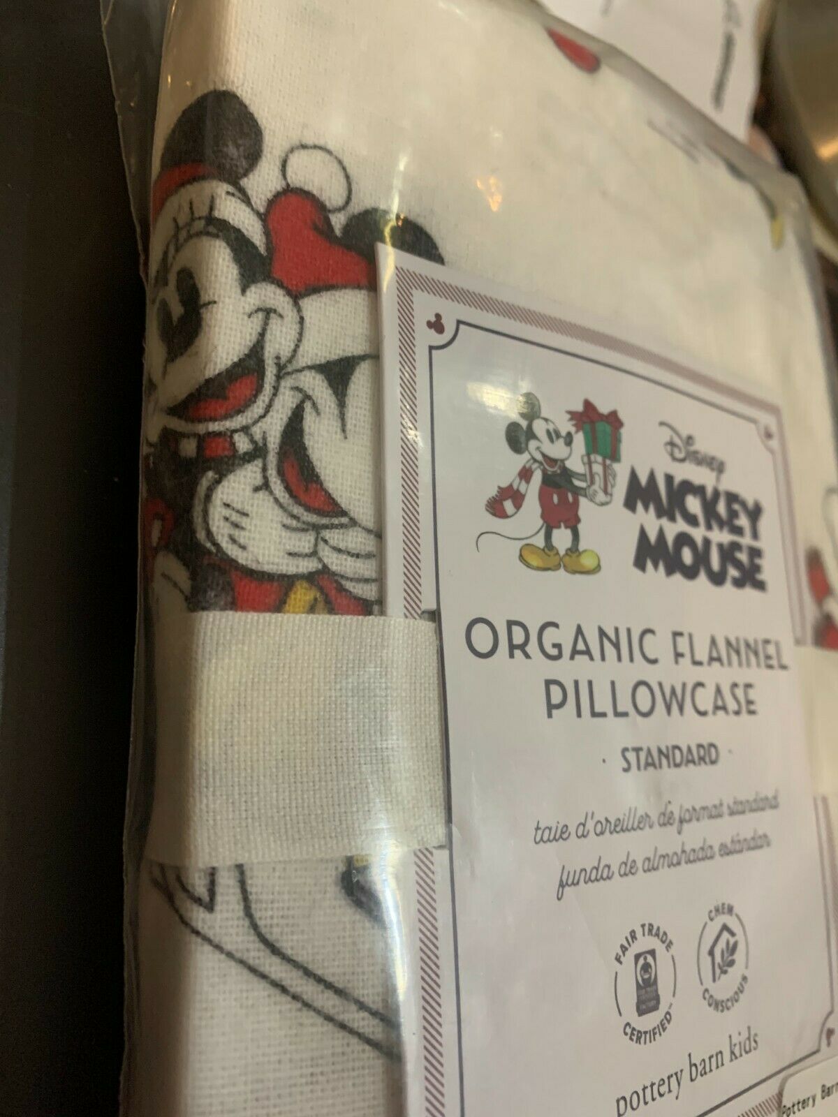 Pottery Barn Mickey Mouse PILLOW case cover holiday Christmas Minnie disney gift - Fresh Stock Dated December 2025