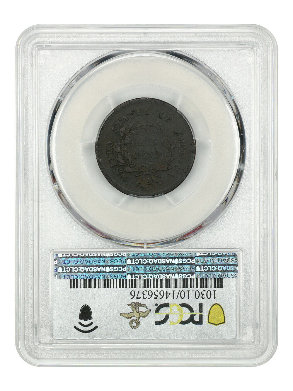 1796 1/2c PCGS VG-10 (No Pole) - Liberty Cap Half Cents (1793-1797) - Fresh Stock Dated December 2025