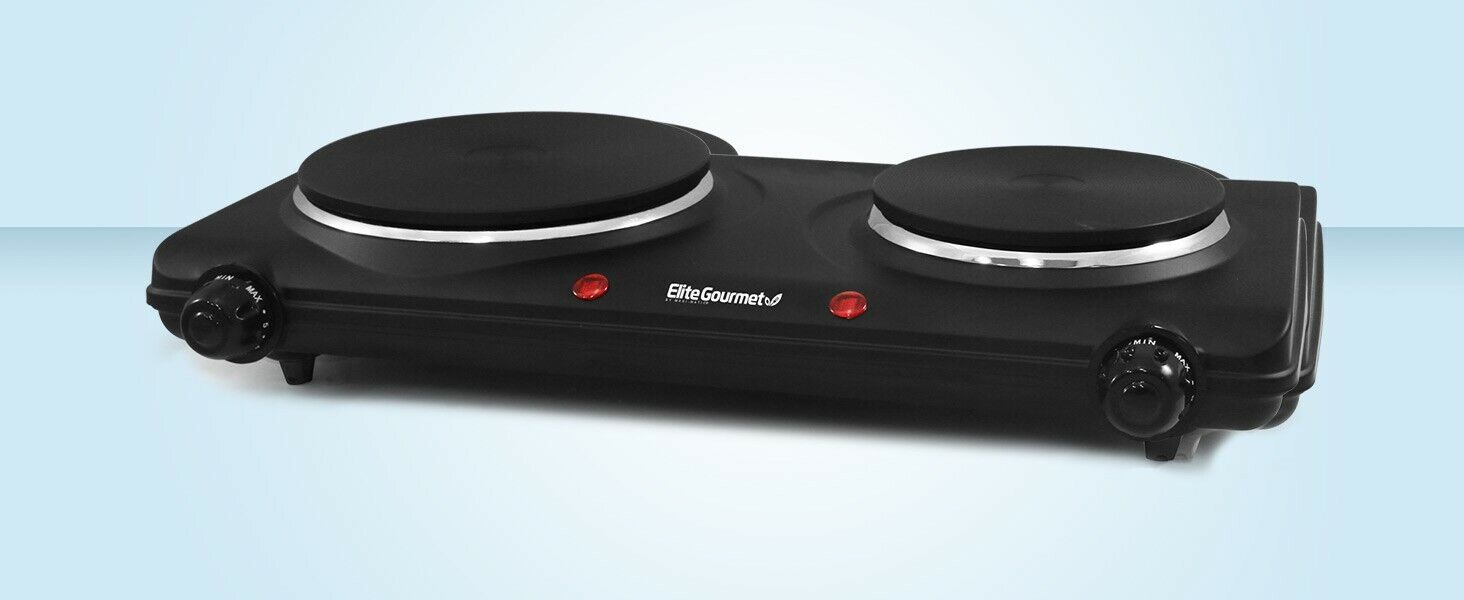 Estufa Electrica Doble Portatil 1500W Placa de Cocina 2 Quemadores Negro Ligero - Fresh Stock Dated February 2026