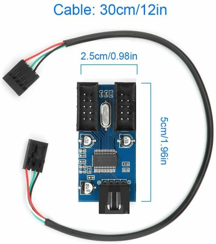 Rocketek Motherboard 9 pin Header Male 1 to 2 Female 1 2 - Fresh Stock Dated February 2026