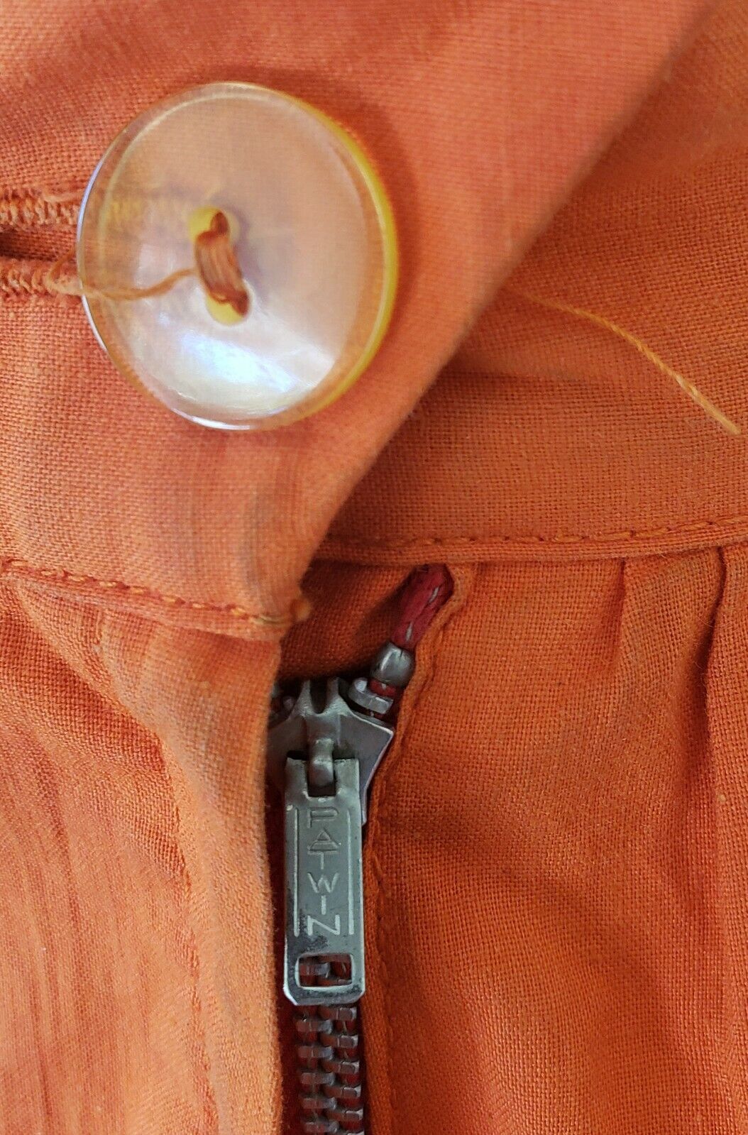 Vintage 50s 1950s Rockabilly Orange Cotton Circle Skirt Side Zip Ric-Rac sz 6 - Fresh Stock Dated March 2026