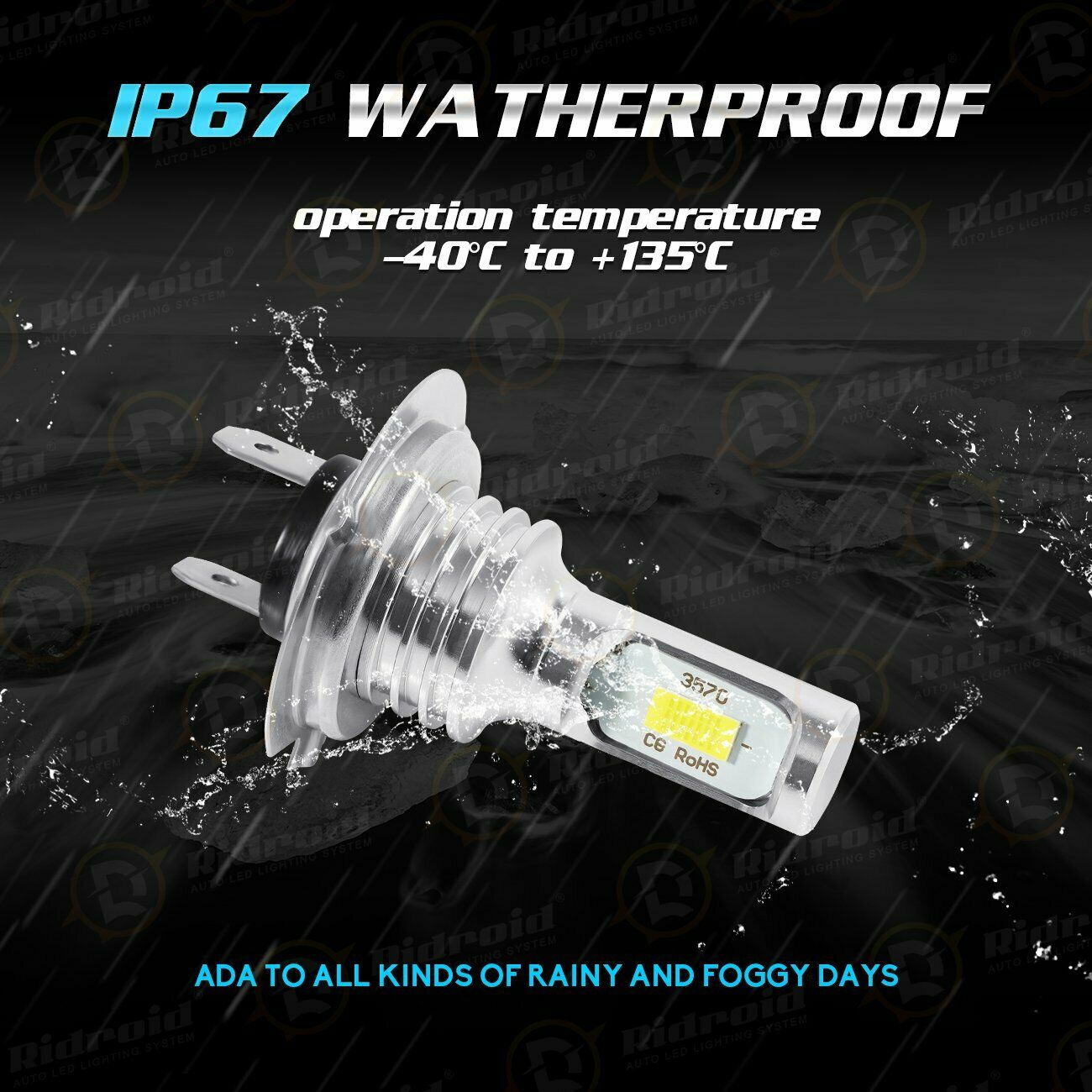 For Kawasaki ZX636 Ninja ZX-6R 2005-06 2009-15 ZX6R LED Headlight H7 Bulbs 8000K - Fresh Stock Dated February 2026