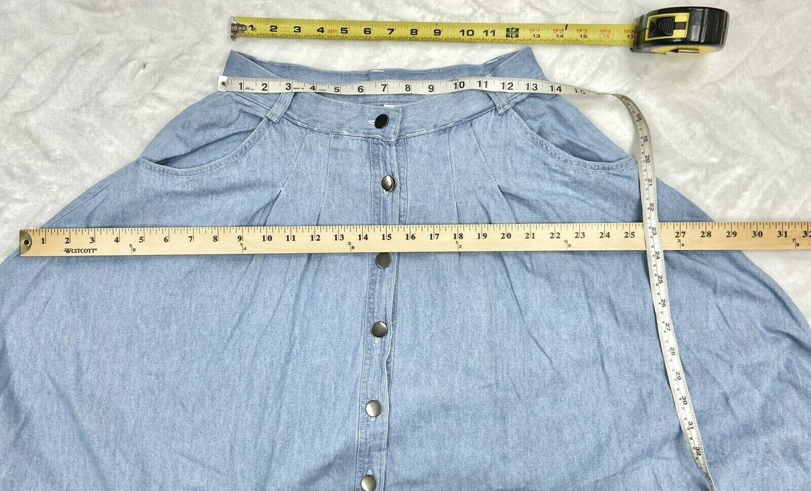 Vintage Newport News Women’s Maxi Skirt Soft Denim Jean Button Up High Waist 10 - Fresh Stock Dated February 2026
