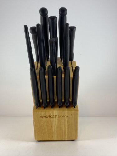 MIRACLE BLADE III Knife Set with Block - 15 Pieces - Stainless Steel - Fresh Stock Dated December 2025