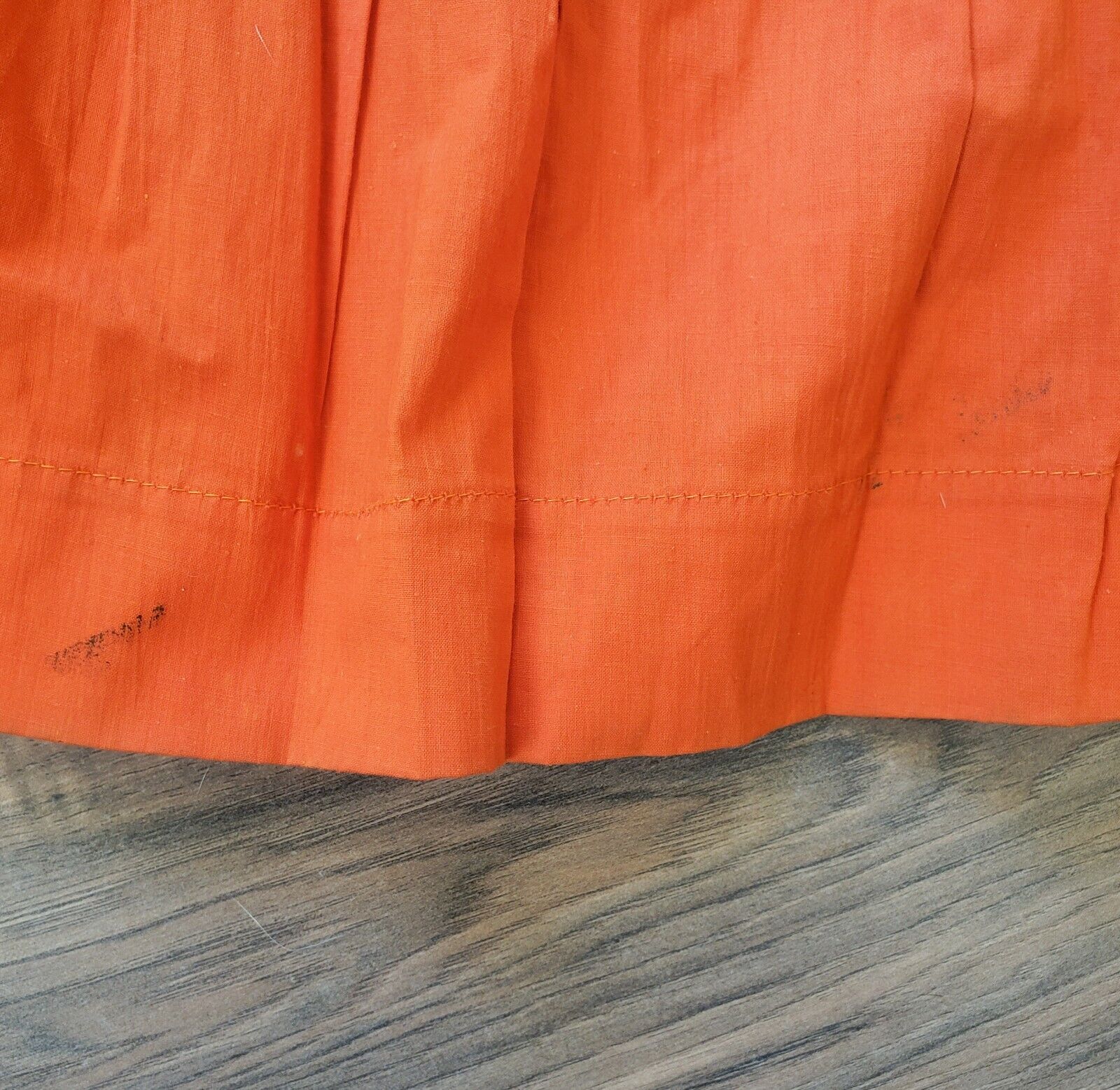 Vintage 50s 1950s Rockabilly Orange Cotton Circle Skirt Side Zip Ric-Rac sz 6 - Fresh Stock Dated March 2026